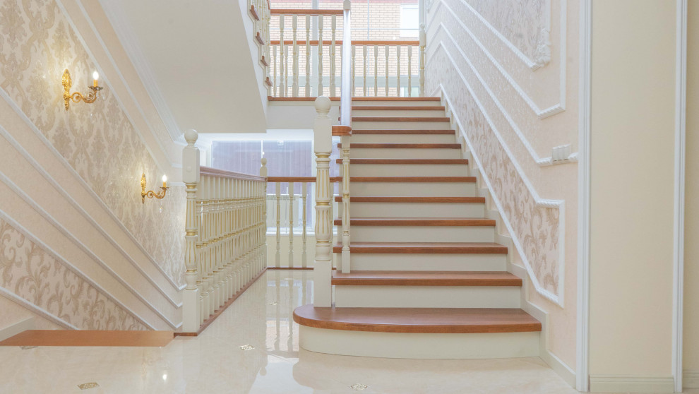 Проект 3 - Облицовка монолитной лестницы дубом на заказ