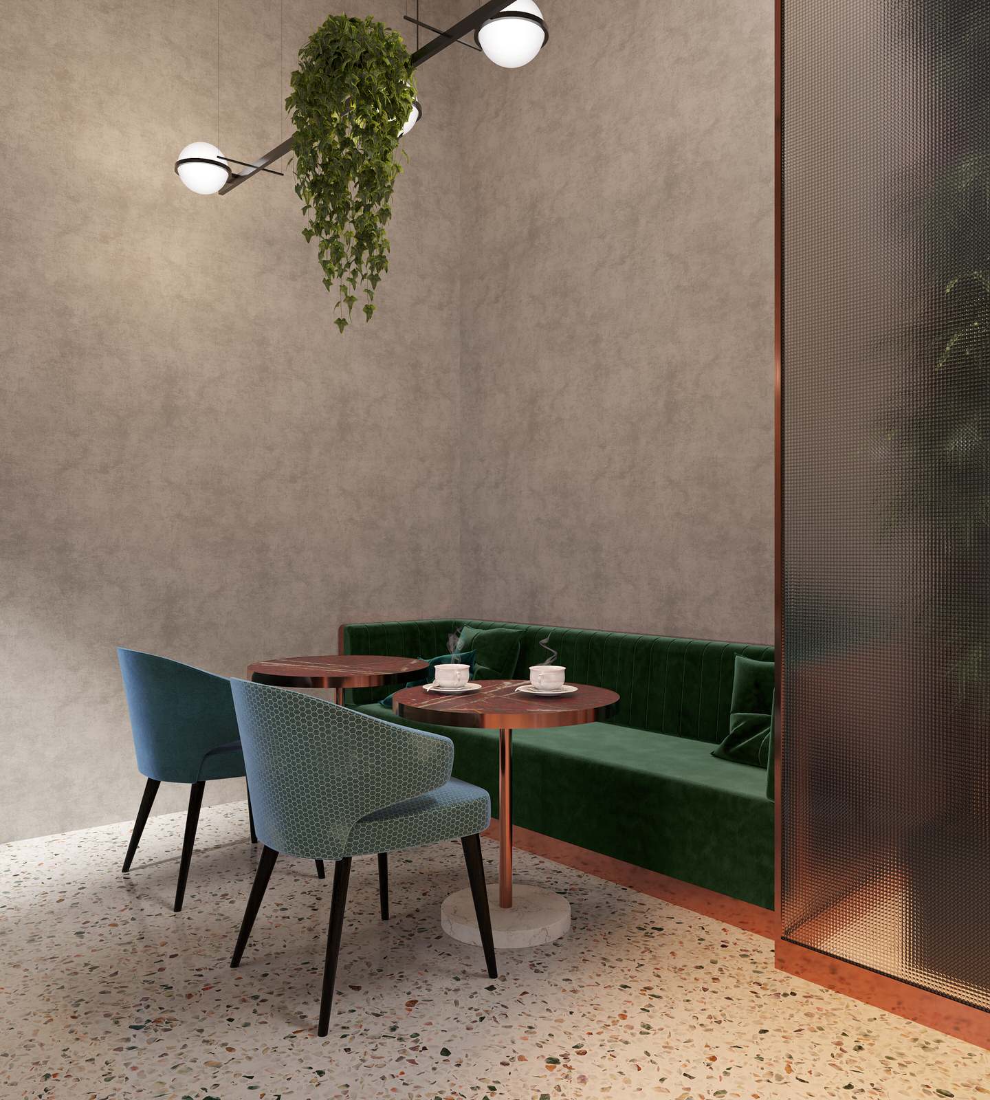 Interior visualisation of cafe and restaurant Villa Forli