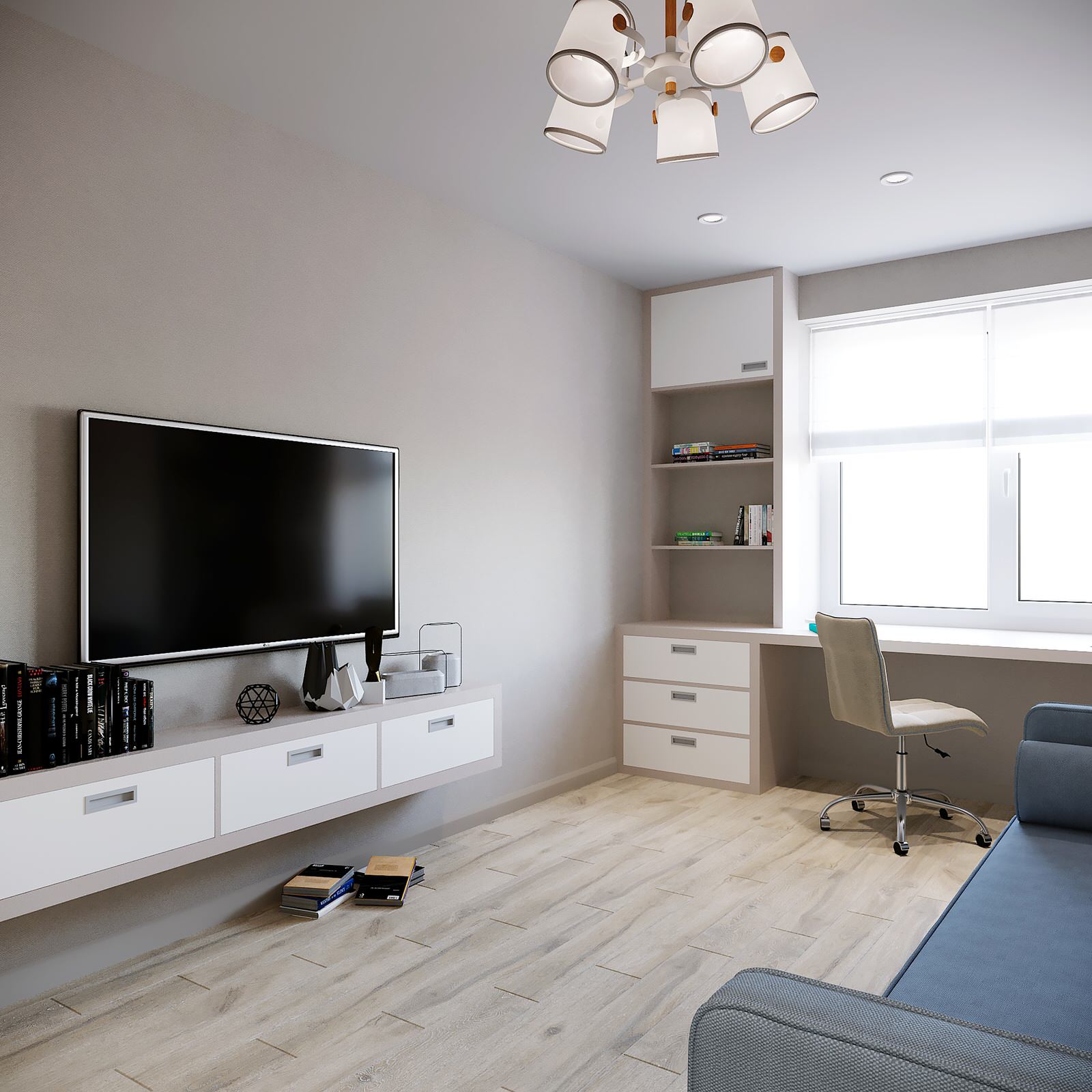 Спальня для мальчика в светлых тонах