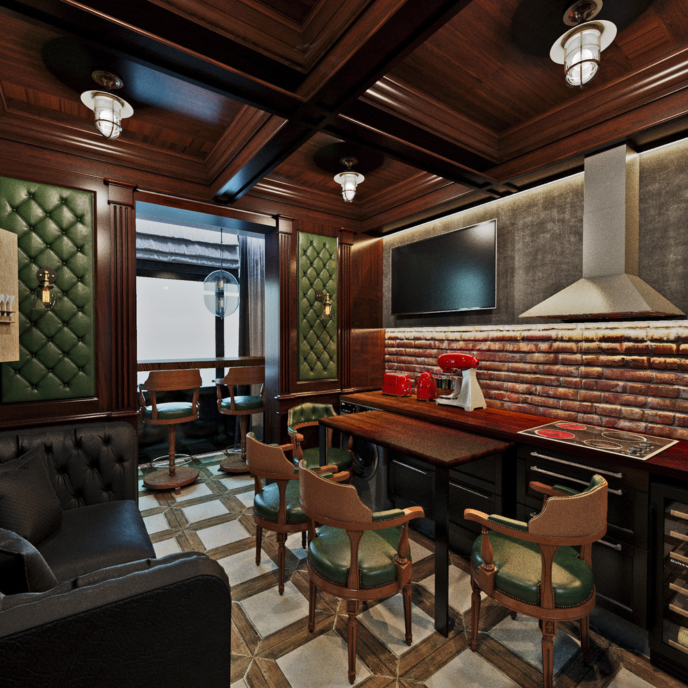 Обложка проекта: Квартира на Пулковском шоссе в стиле ирландского паба. 40 кв.м. Вариант 2.