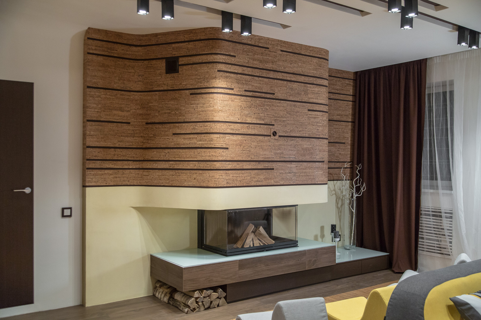 Гостиная в осенних тонах.