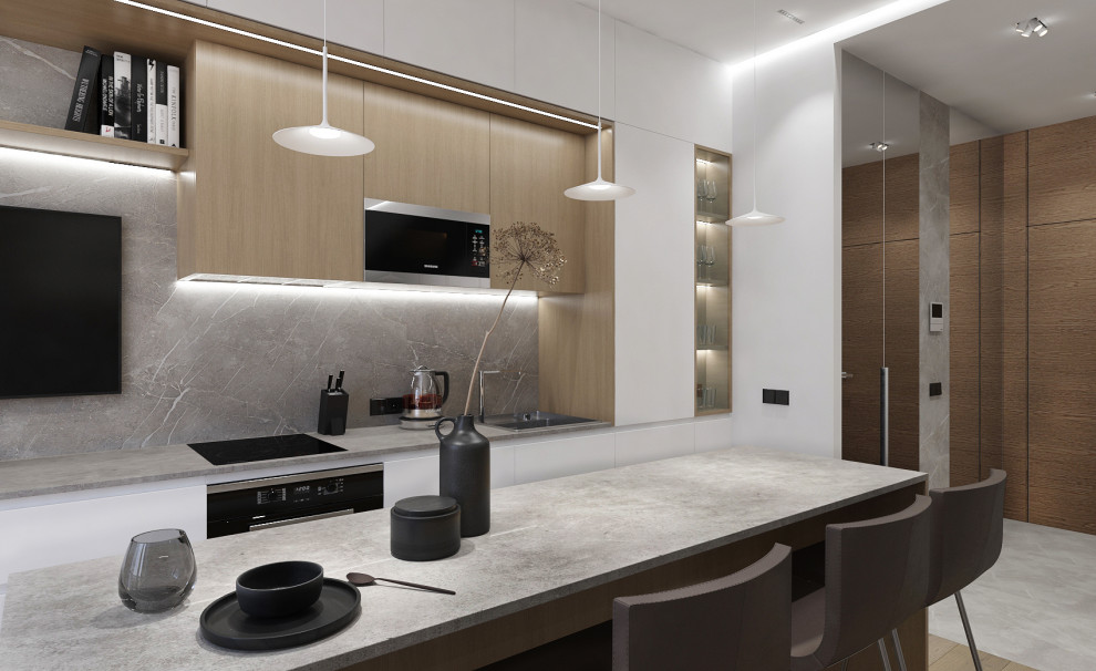 Квартира 50м2 в современном стиле для молодой семьи в ЖК "Ленинград"