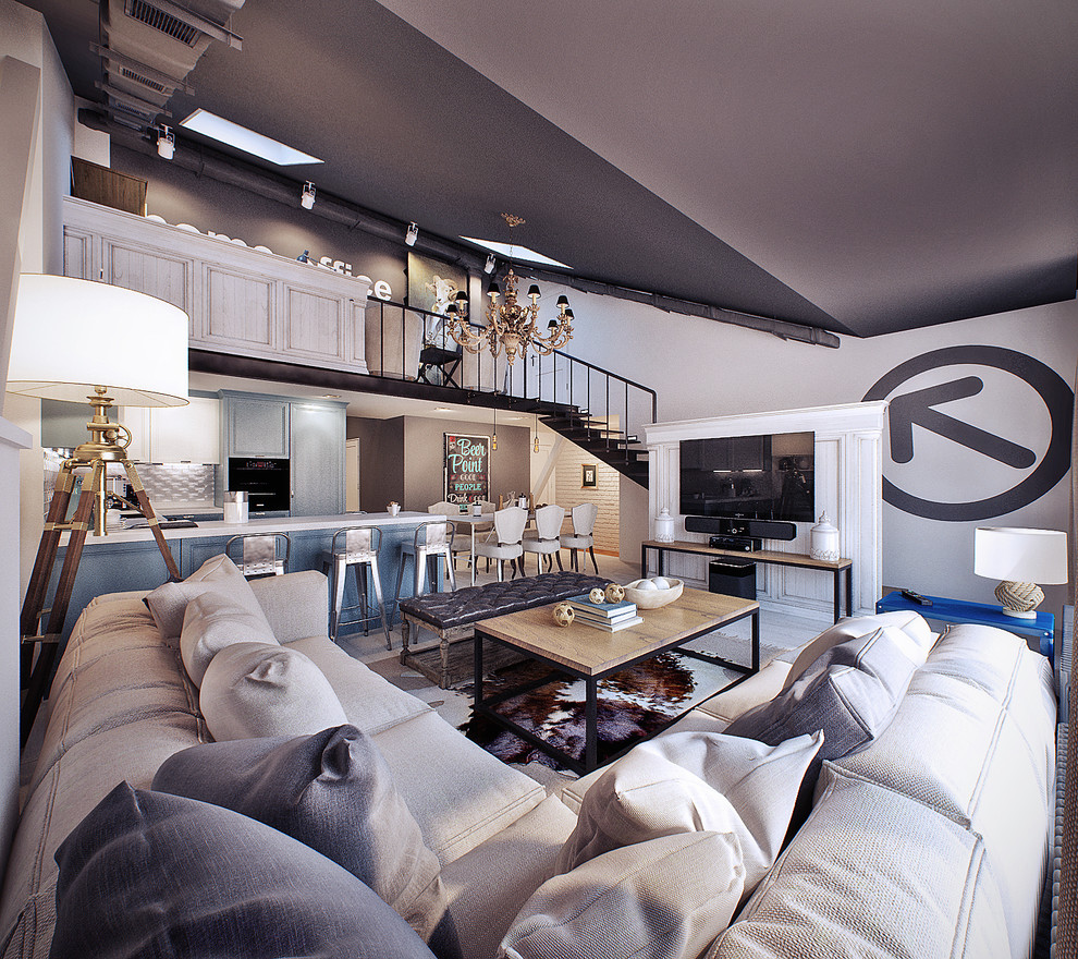 2-х этажная кваритра в лофте с элементами классики