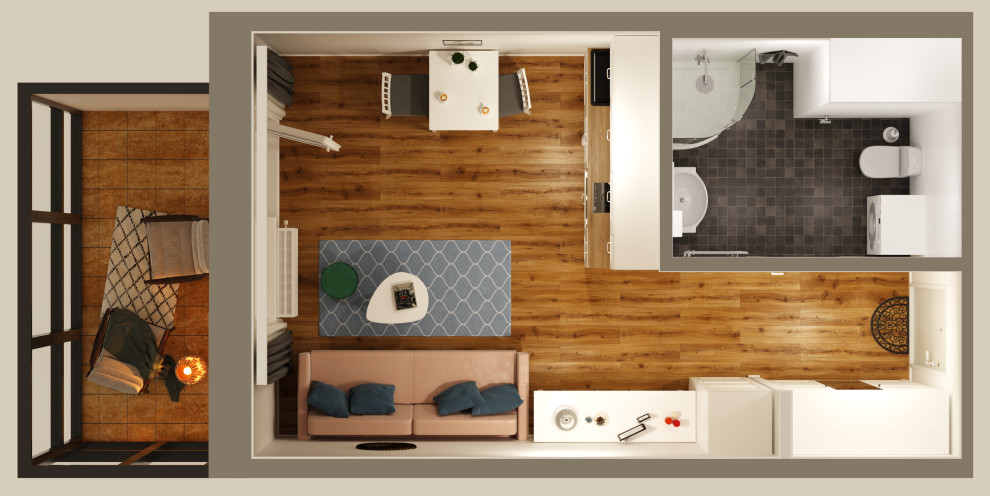 Визуализация студии 25м2