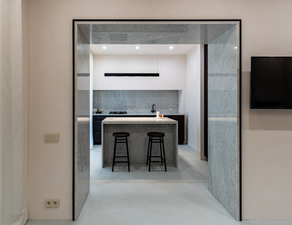 Софт-минимализм на мраморной кухне