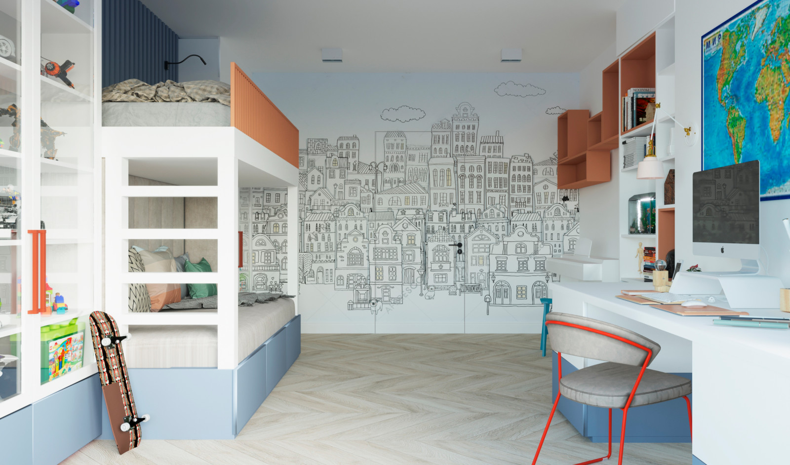 Квартира с яркими акцентами