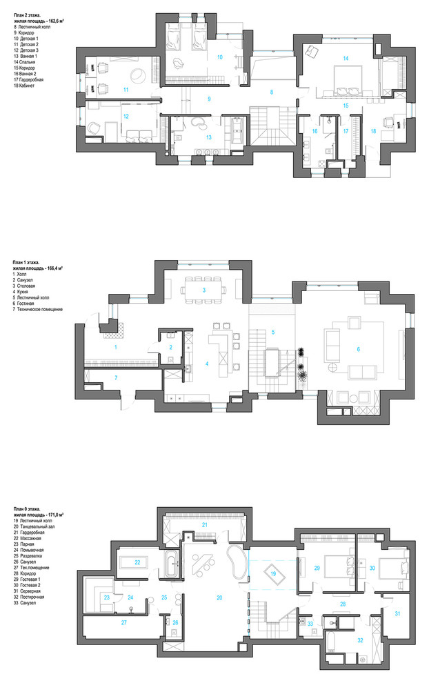 Обложка проекта: Интерьер загородного дома для большой семьи