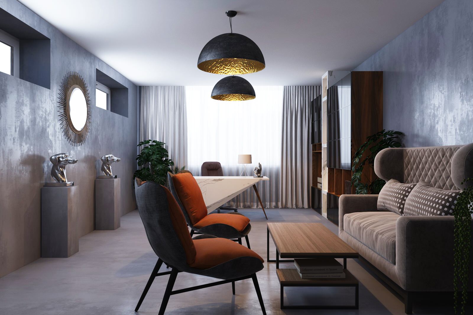 Проект рабочего кабинета в частном доме