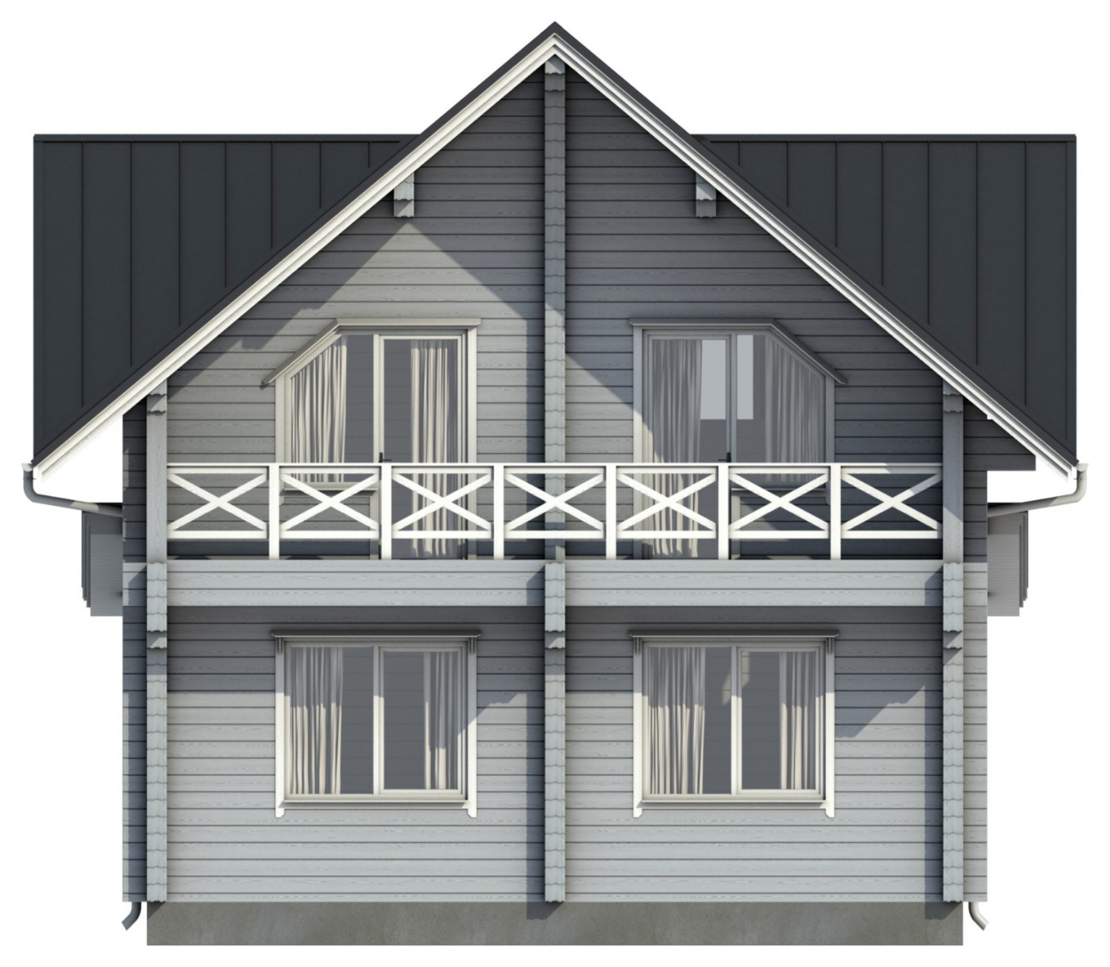 Деревянный дом по проекту 56-ПБ