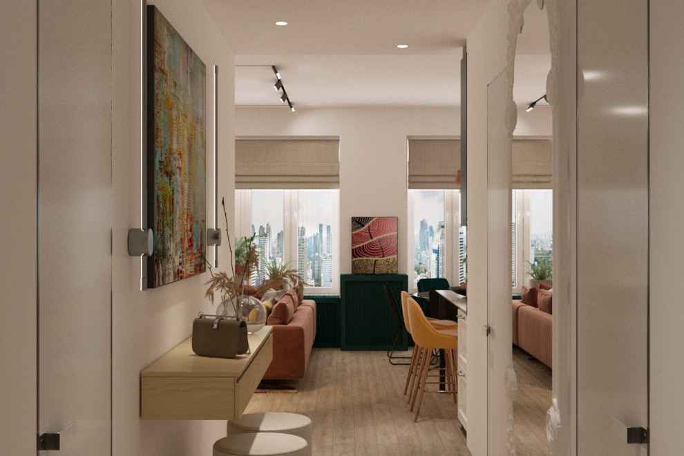 Прихожая ЖК Родной город проект "Солнечное конфетти"