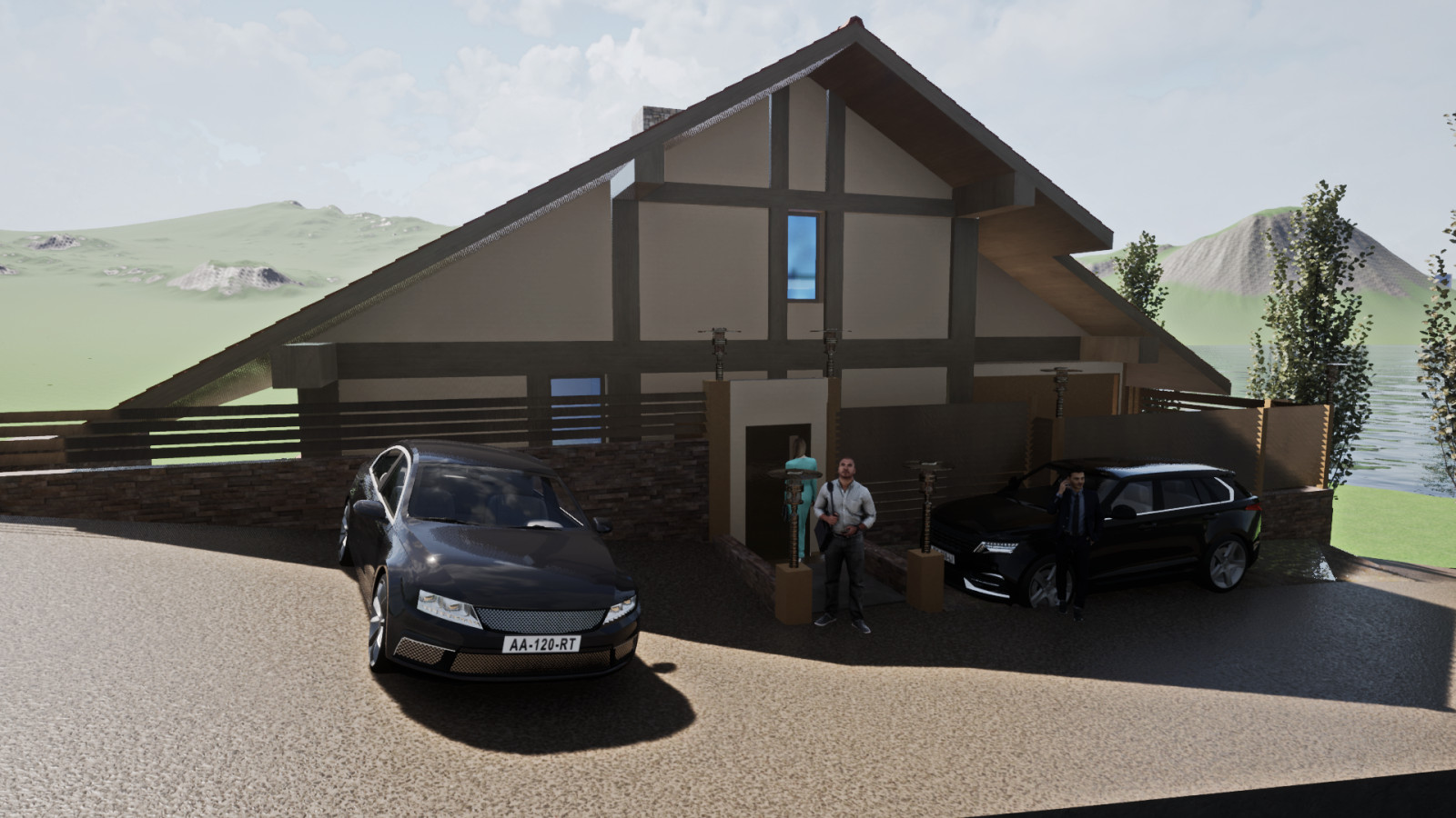 Планировки существующего коттеджа и планировка территории