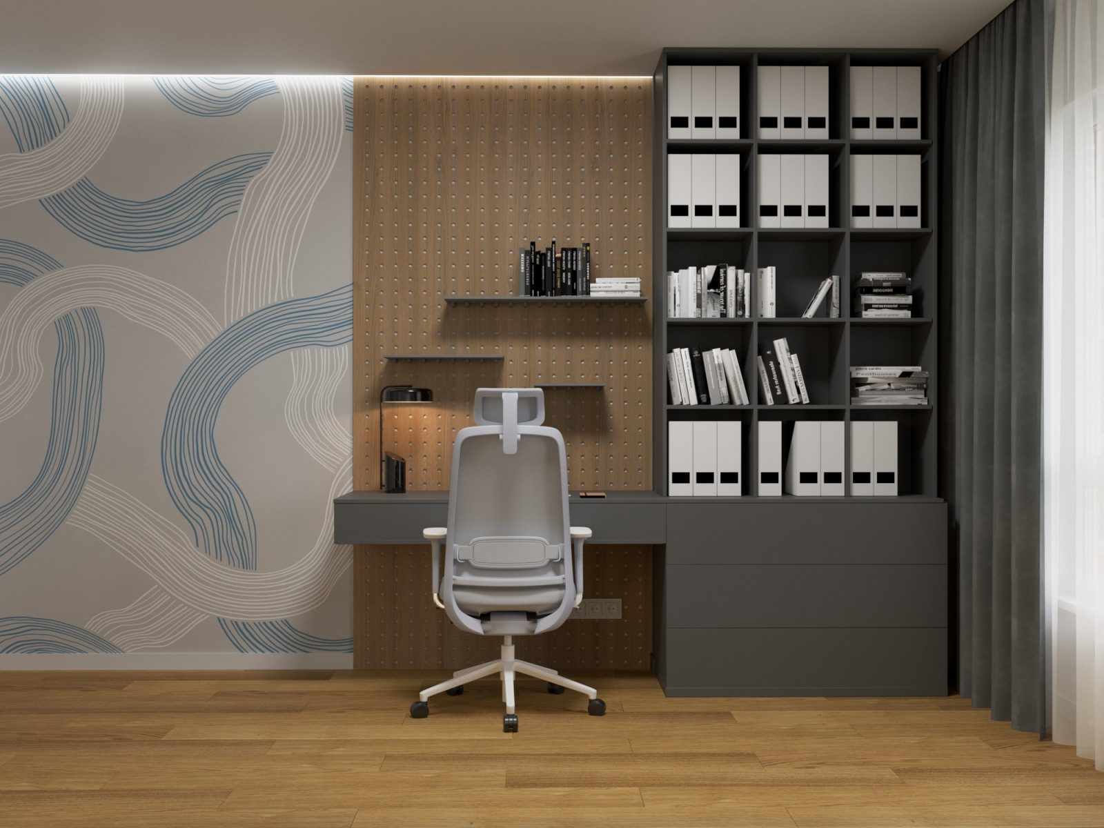 Квартира в современном стиле с синим акцентом