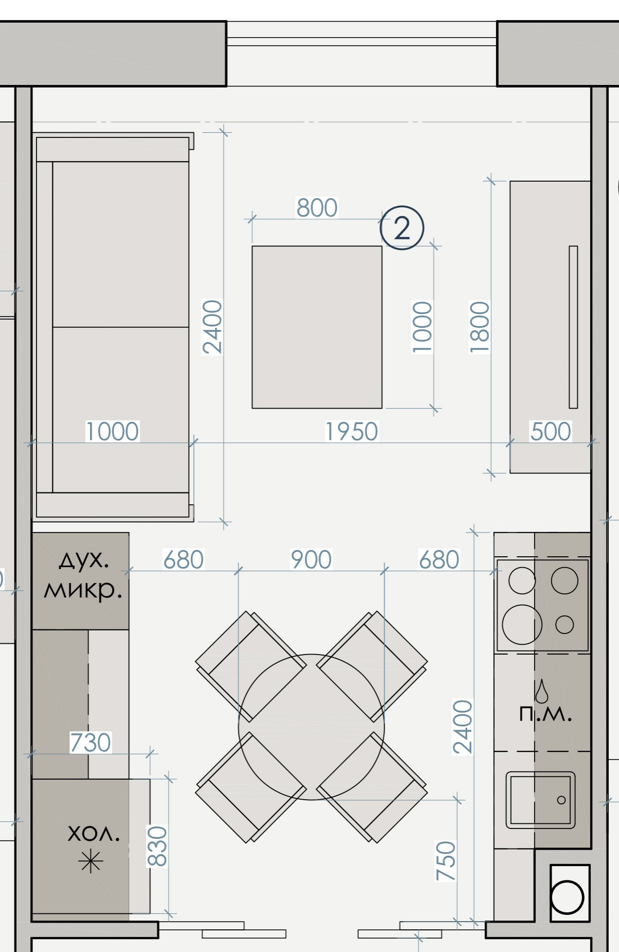 Кухня недели: вытянутой формы — для большой семьи