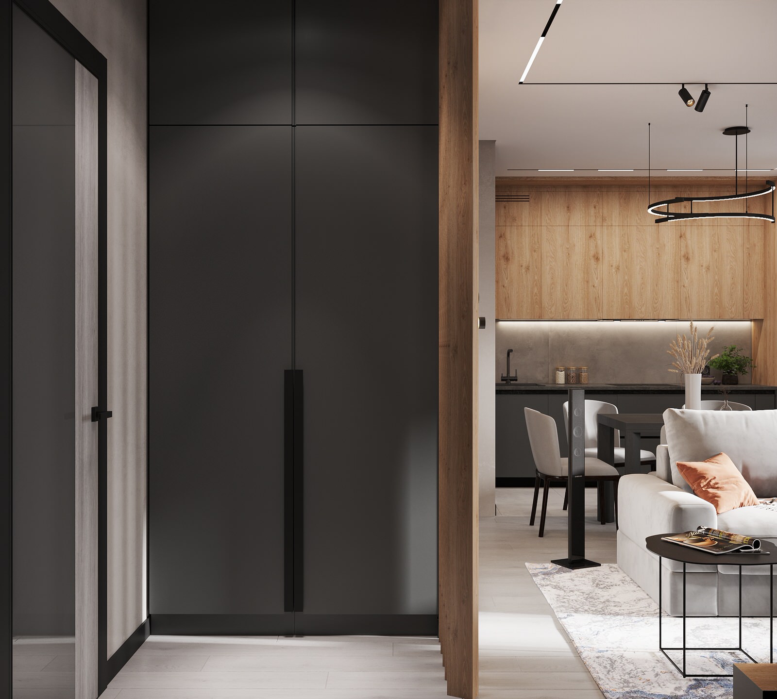 Современная квартира для молодой пары в Москве