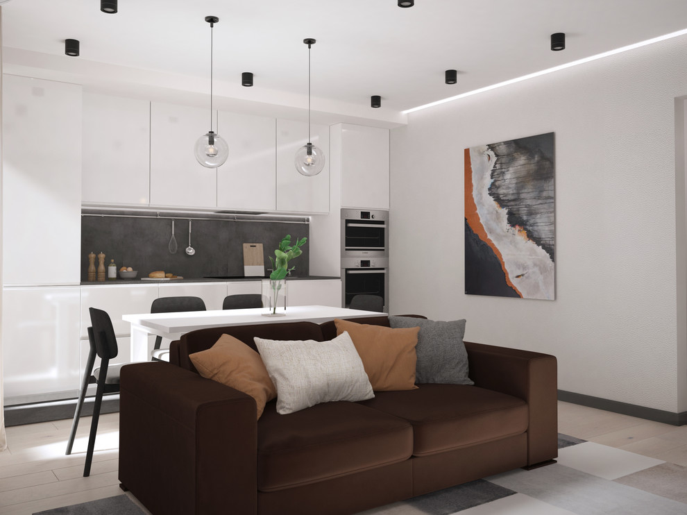 Строгий минимализм. Квартира-студия для молодого человека. Тюмень 2019г.