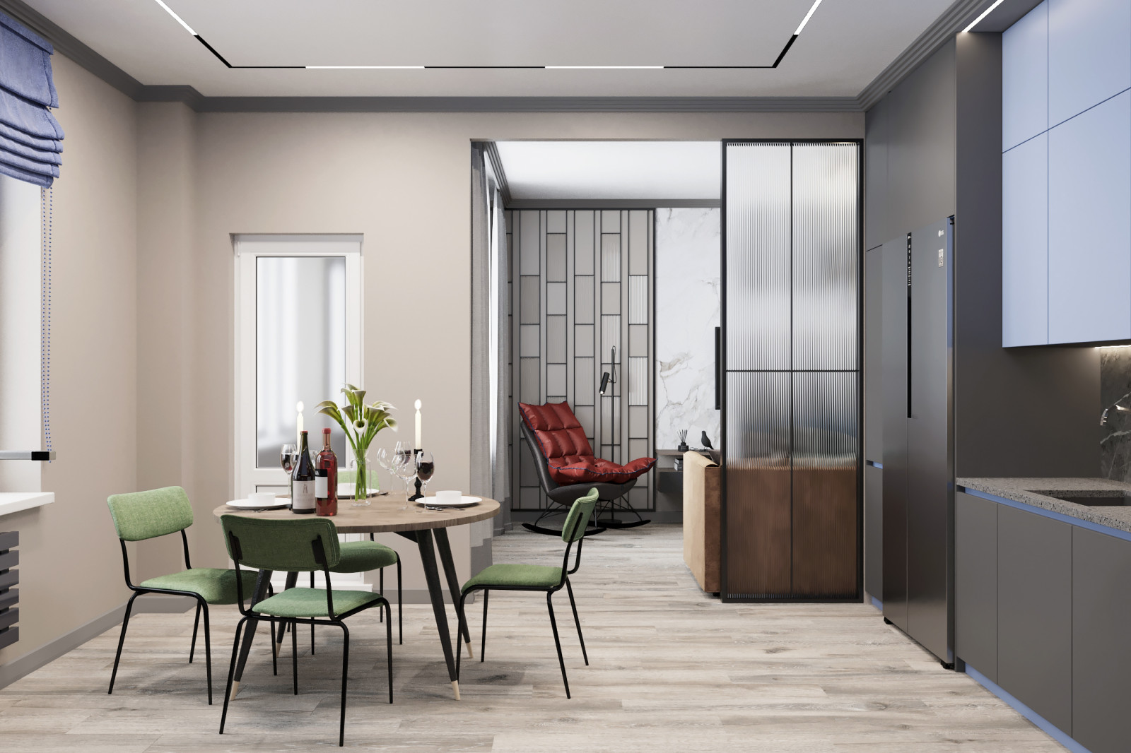 Гостиная для молодой семьи в современном стиле