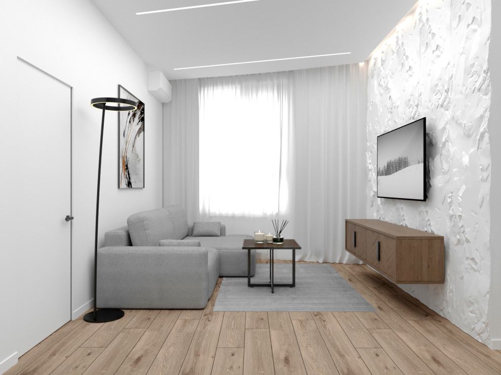 "Расправив крылья". Дизайн 3х - комнатной квартиры в стиле минимализм.