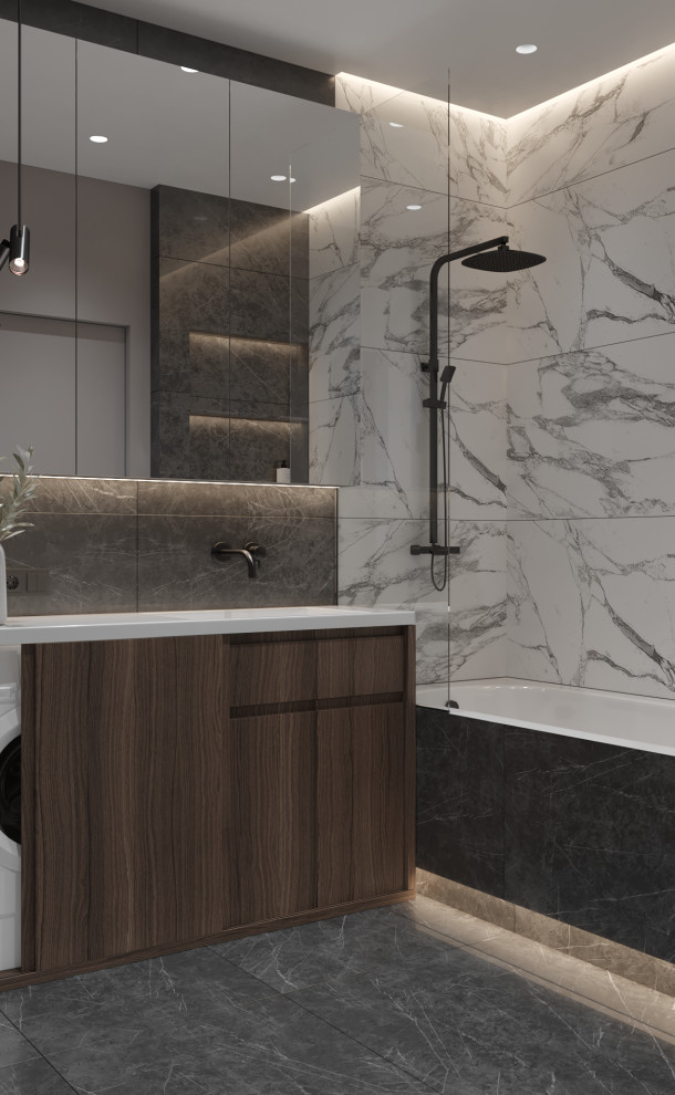 Мужской интерьер на 43кв.м ЖК "Фонвизина