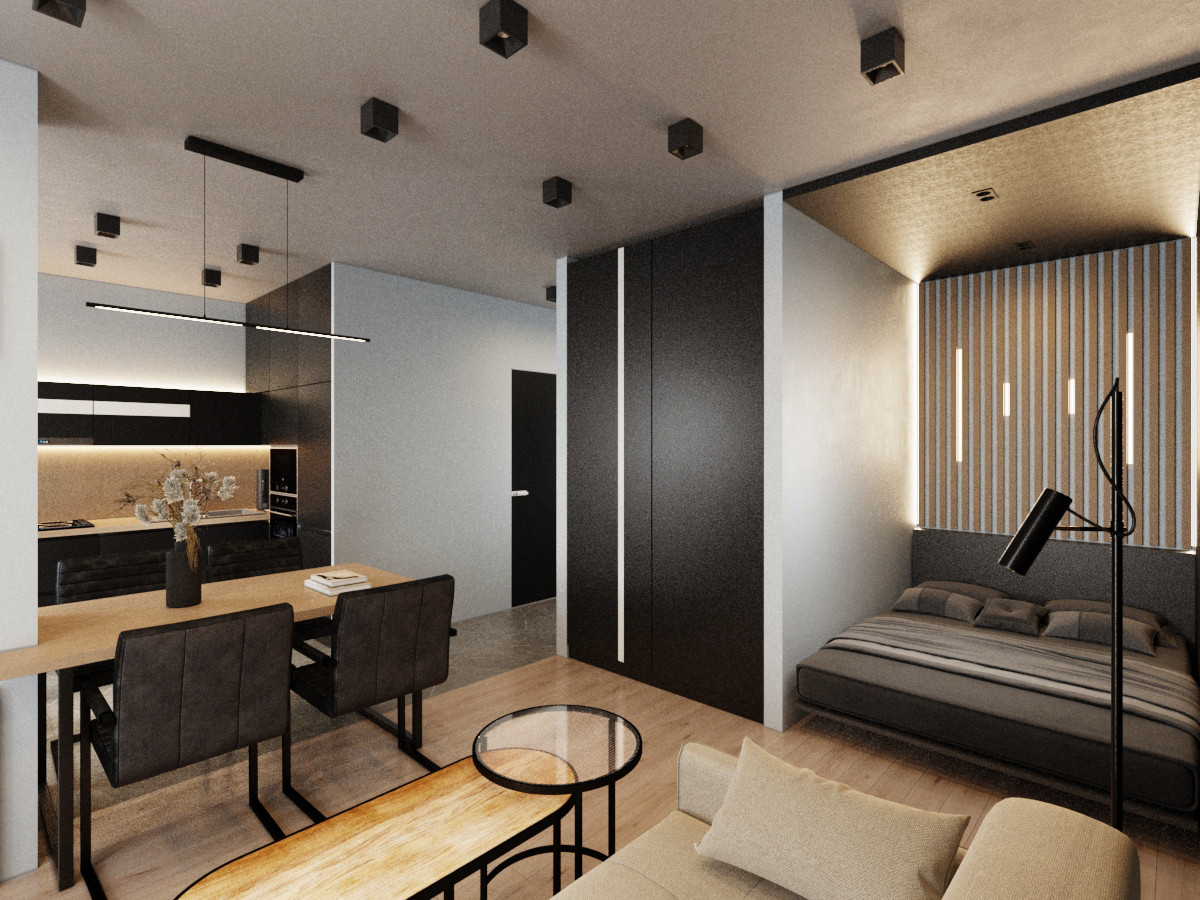 Визуализация небольшой студии.