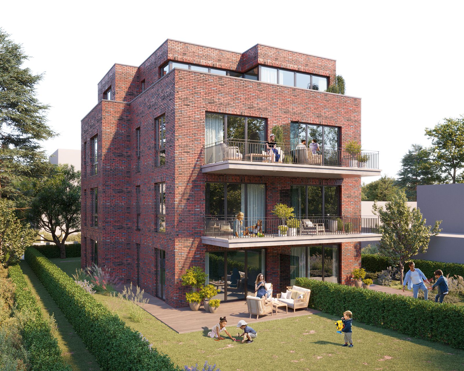 Architektur visualisierung einer modernen Wohnanlage