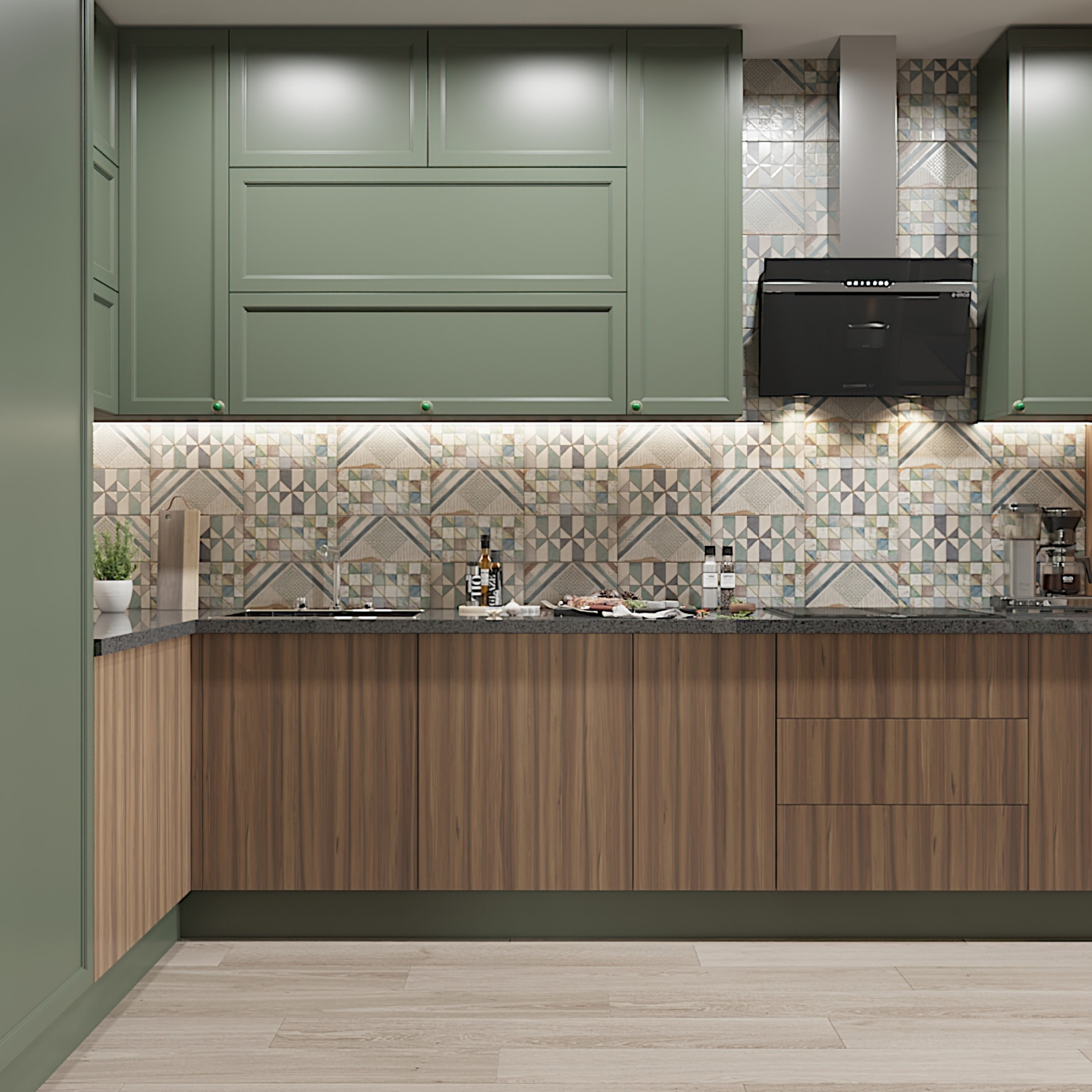 "КВАРТИРА В СИНЕ-ЗЕЛЁНЫХ ТОНАХ"