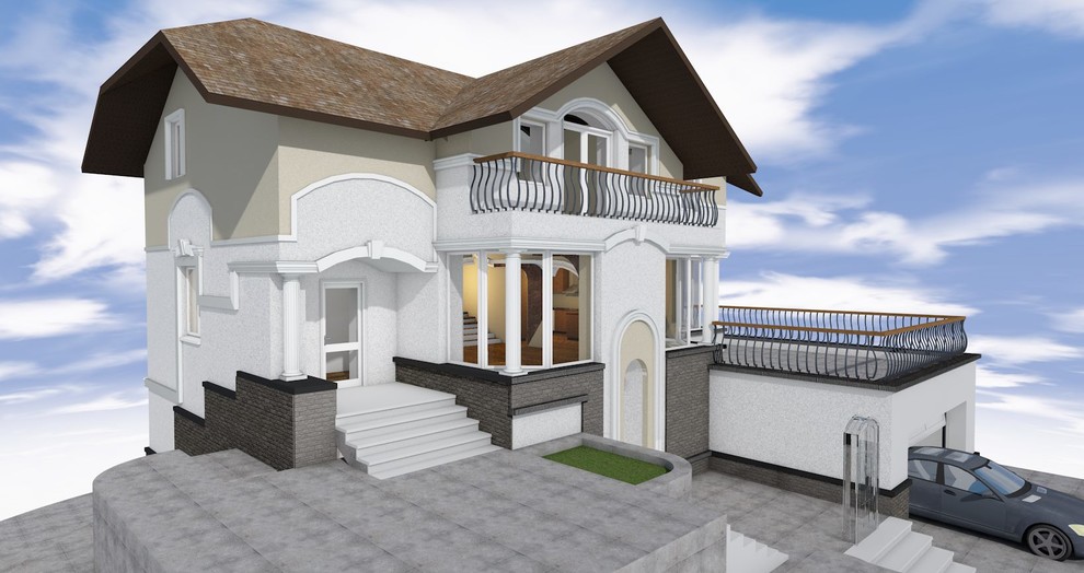 Обложка проекта: Эскизный проект фасада и интерьера