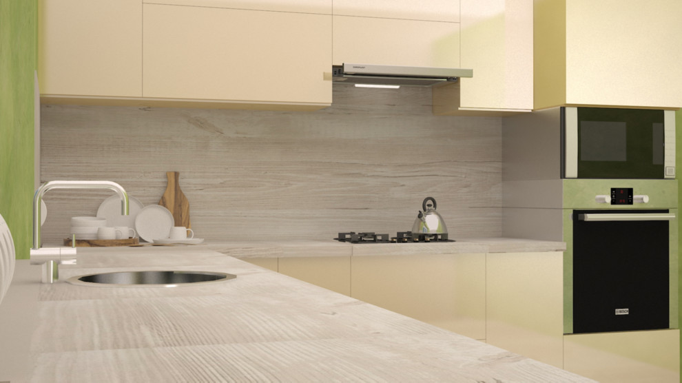 Обложка проекта: Глянцевая Кухня в частном доме