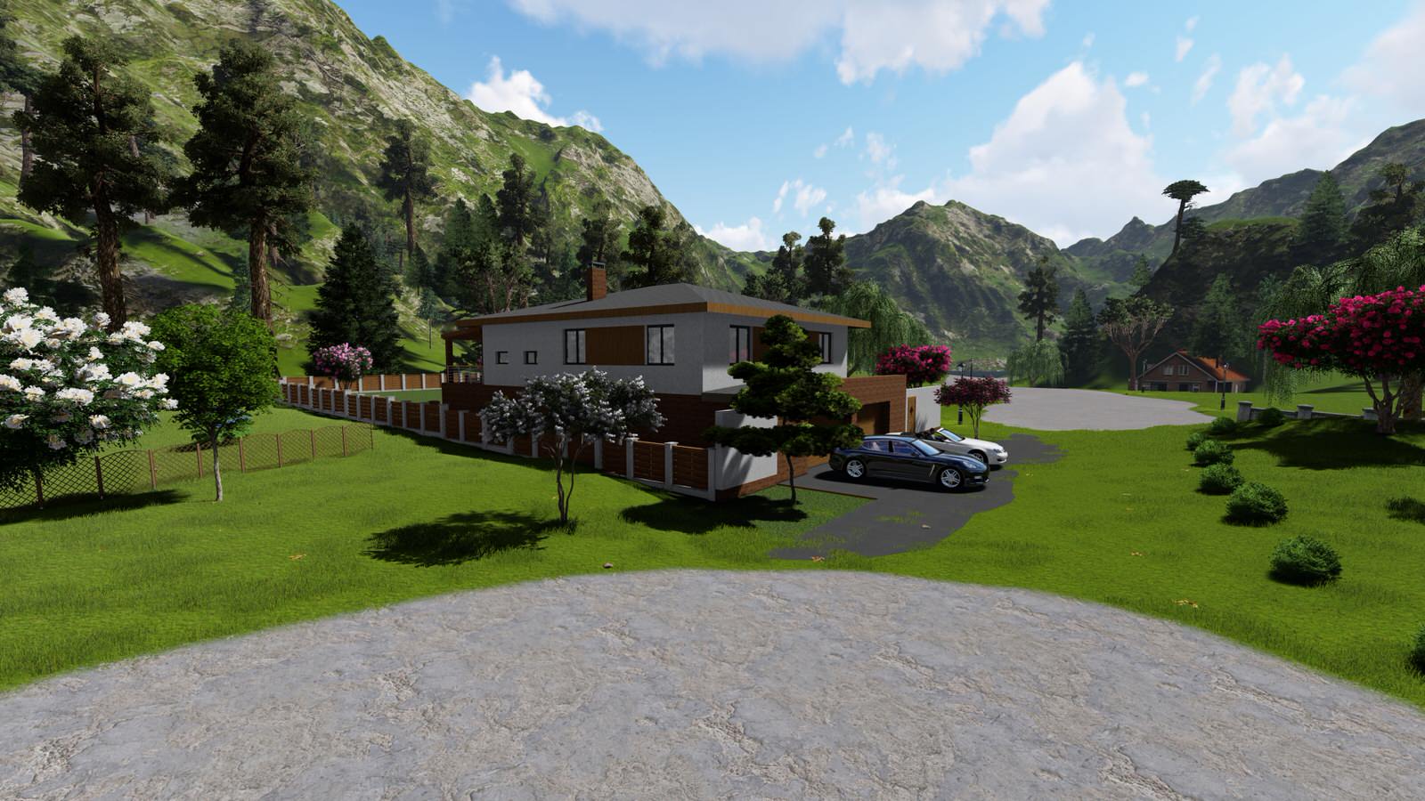 Обложка проекта: Дом на уклонном участке с цокольным этажом, и открытой терассой