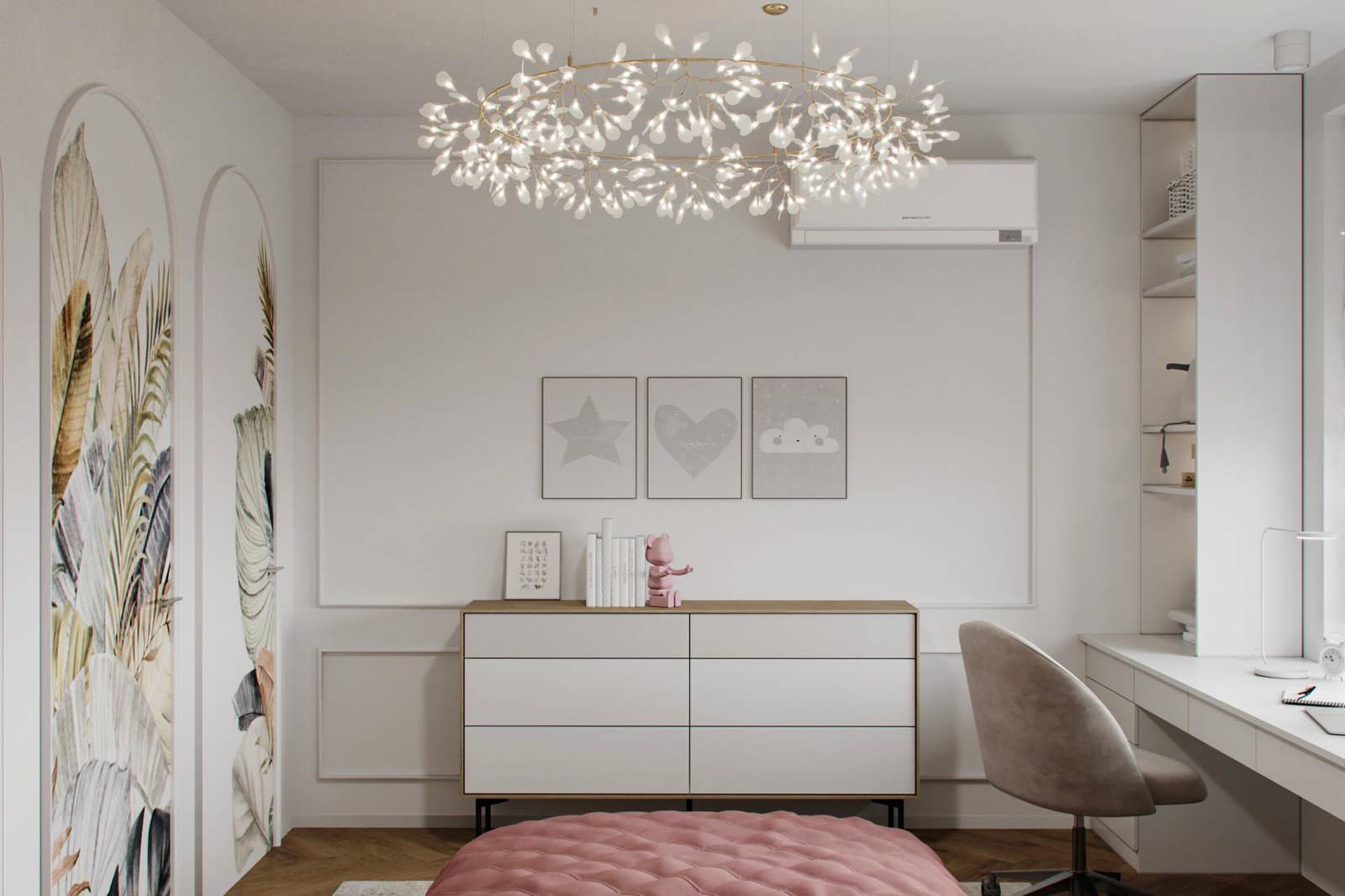 Cовременная квартира, дизайн интерьера в светло-темных тонах в ЖК "Георг Ландрин