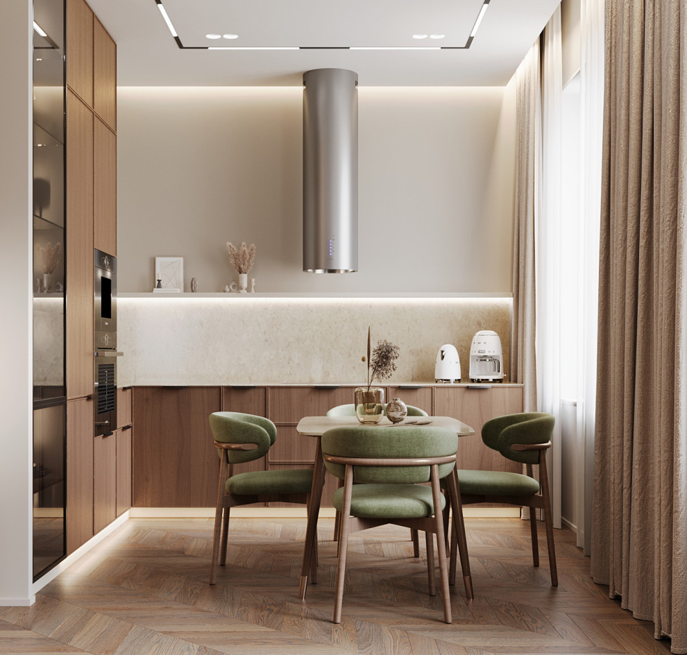 Дизайн проект дома в поселке " Женева". Кухня-гостиная