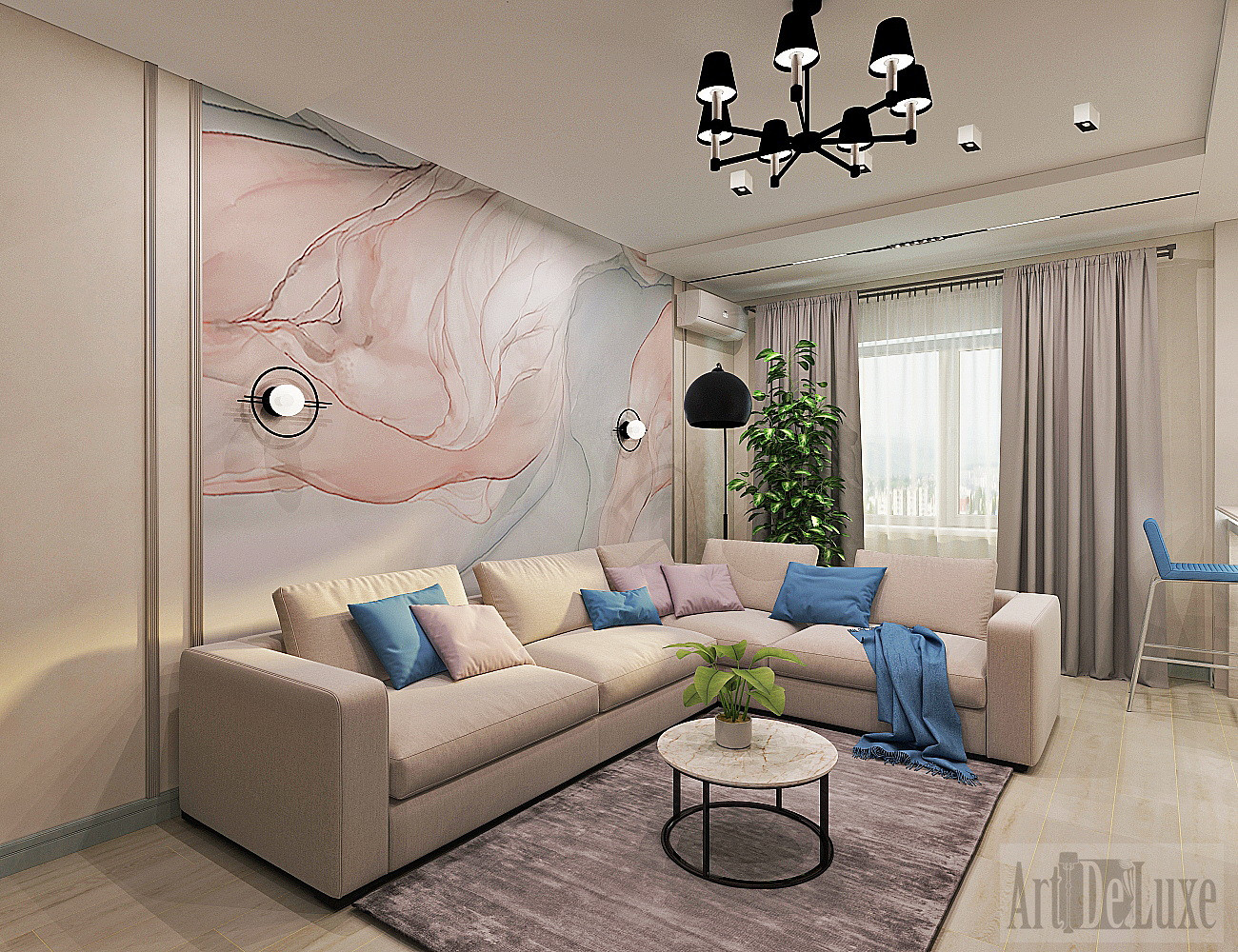 Гостиная, 2уровневая квартира, Гайдара