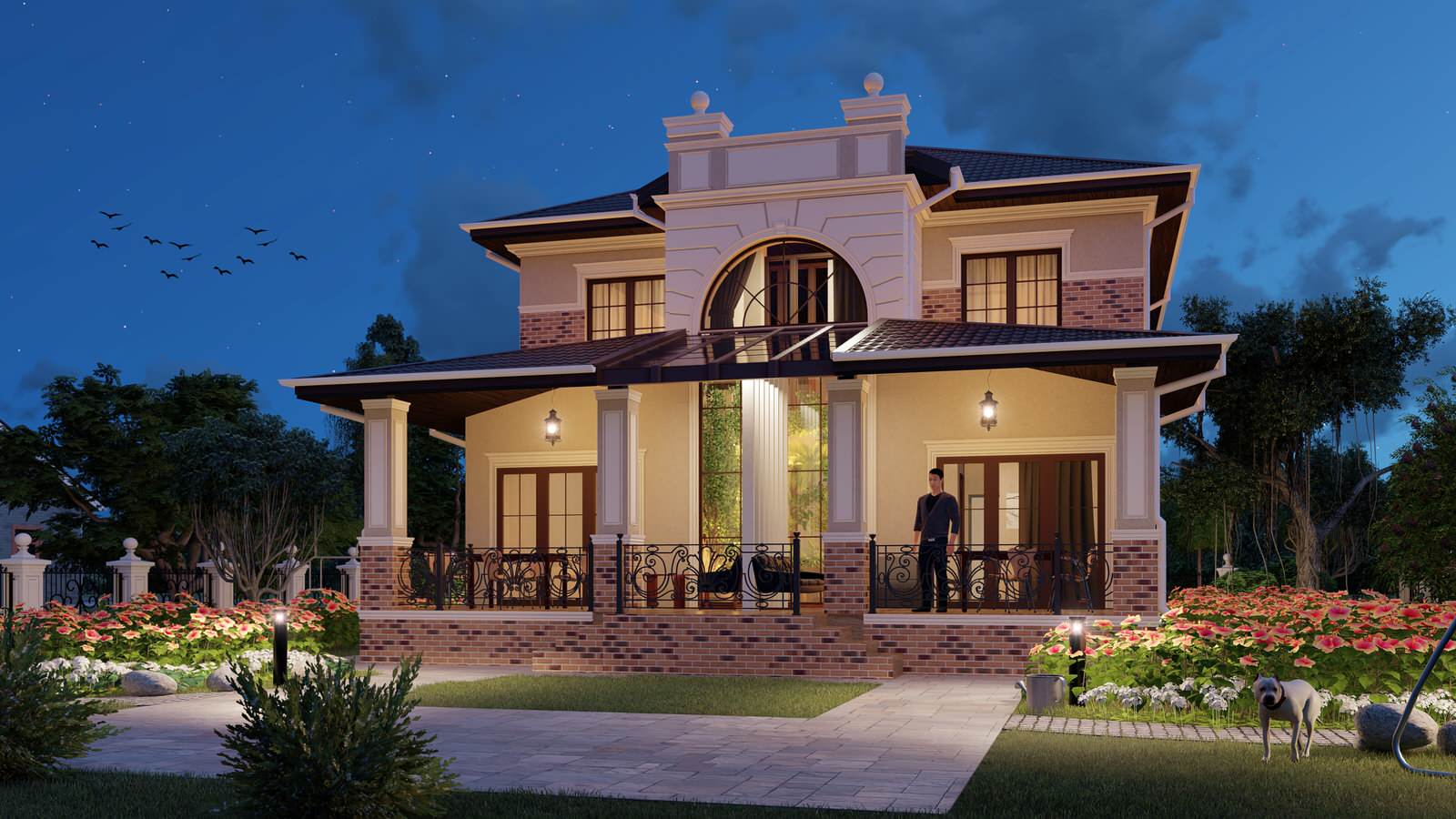 ДОМ-УСАДЬБА НА 2 СЕМЬИ + МАСТЕРСКАЯ (В1)