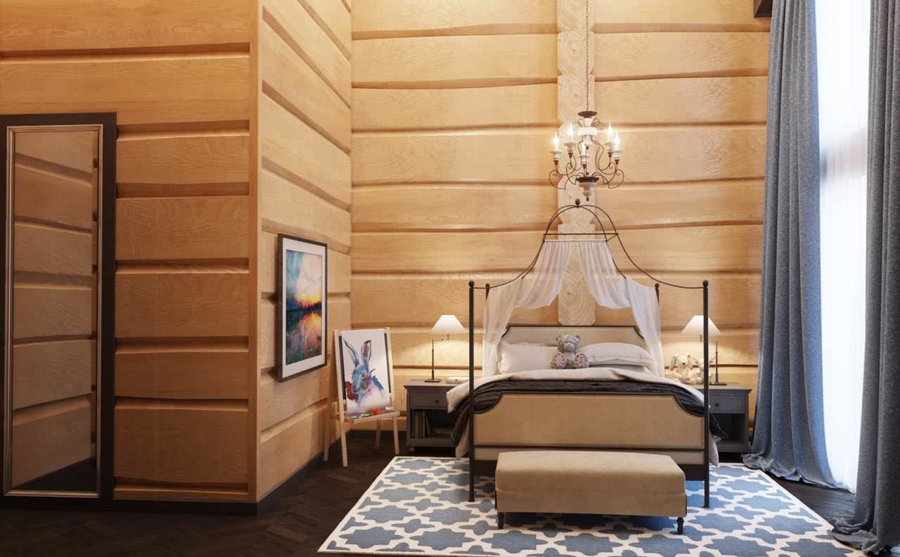 Шале со спа-зоной и бассейном из лафета кедра и бетона