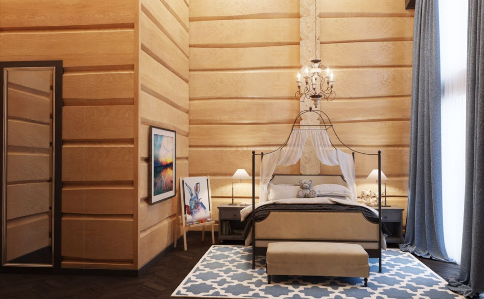 Шале со спа-зоной и бассейном из лафета кедра и бетона