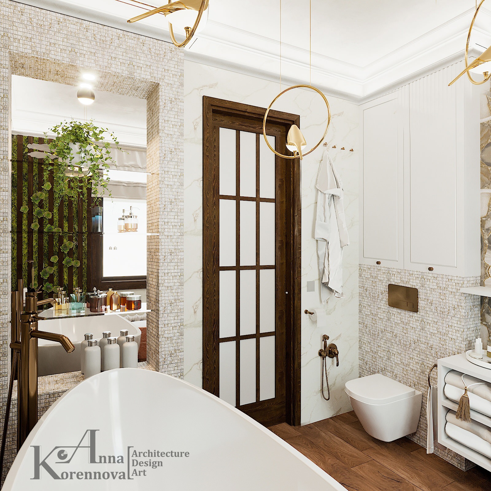 Ванная комната в проекте коттеджа "Дом у реки"