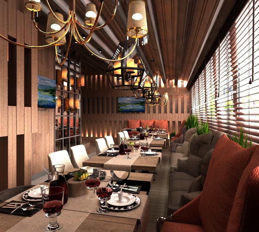 Обложка проекта: Концепция  зала ресторана