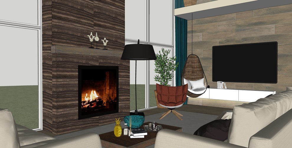 Современный дом с камином в Кольцово