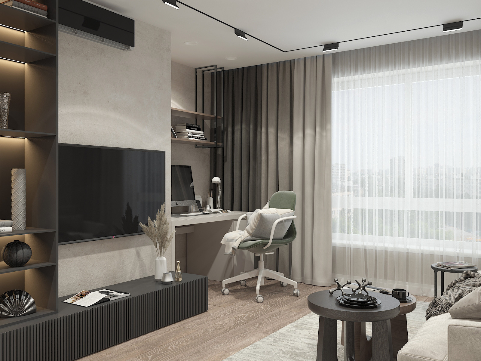 Дизайн-проект однокомнатной квартиры для молодой пары.