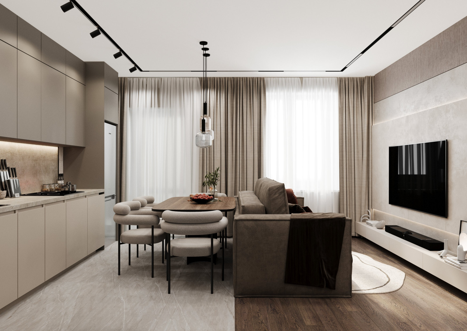 Дизайн-проект квартиры Жк «Вишневый сад» в г. Хабаровск