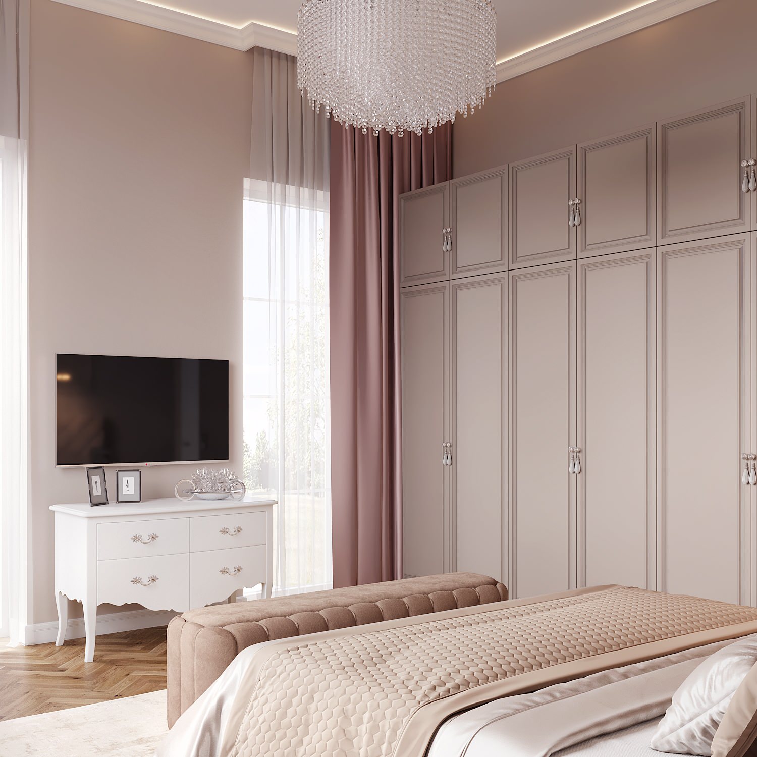 Мастер-спальня, 25 кв.м., частный дом