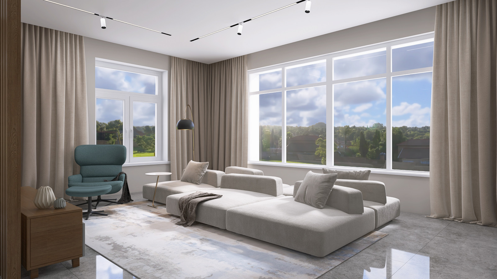 Кухня-гостиная в частном доме, Московская область