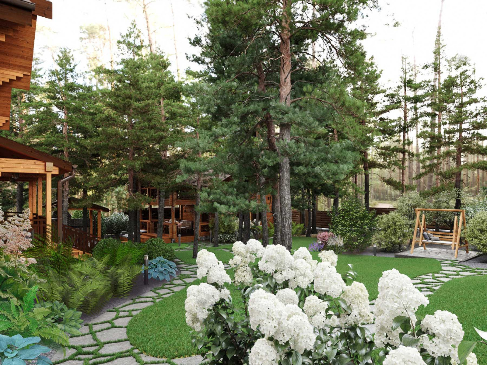 Ландшафтные композиции вдоль дома