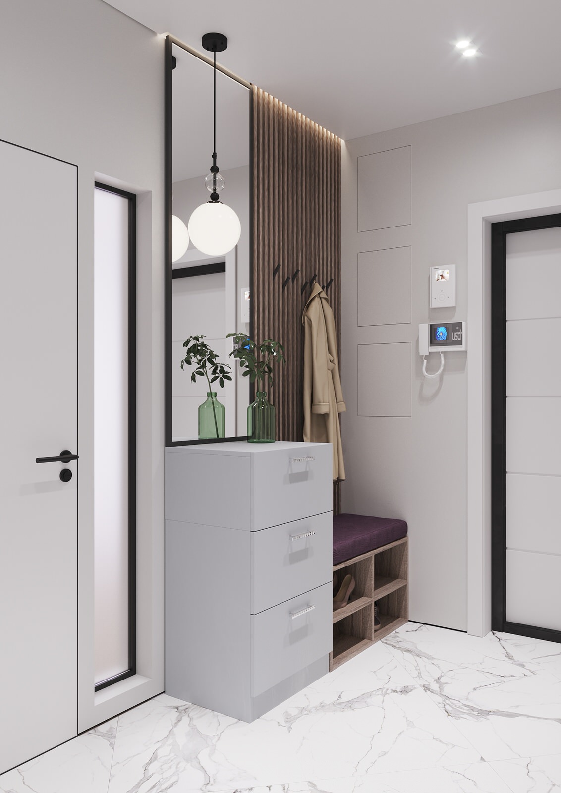 Interior design of an apartment with a beauty salon