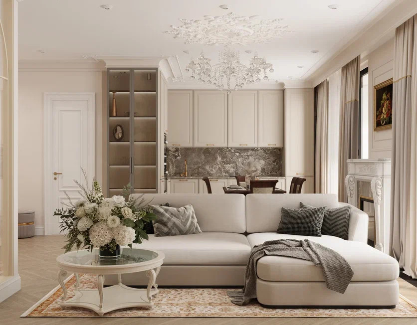 Светлая квартира 112,55 м² в современном стиле