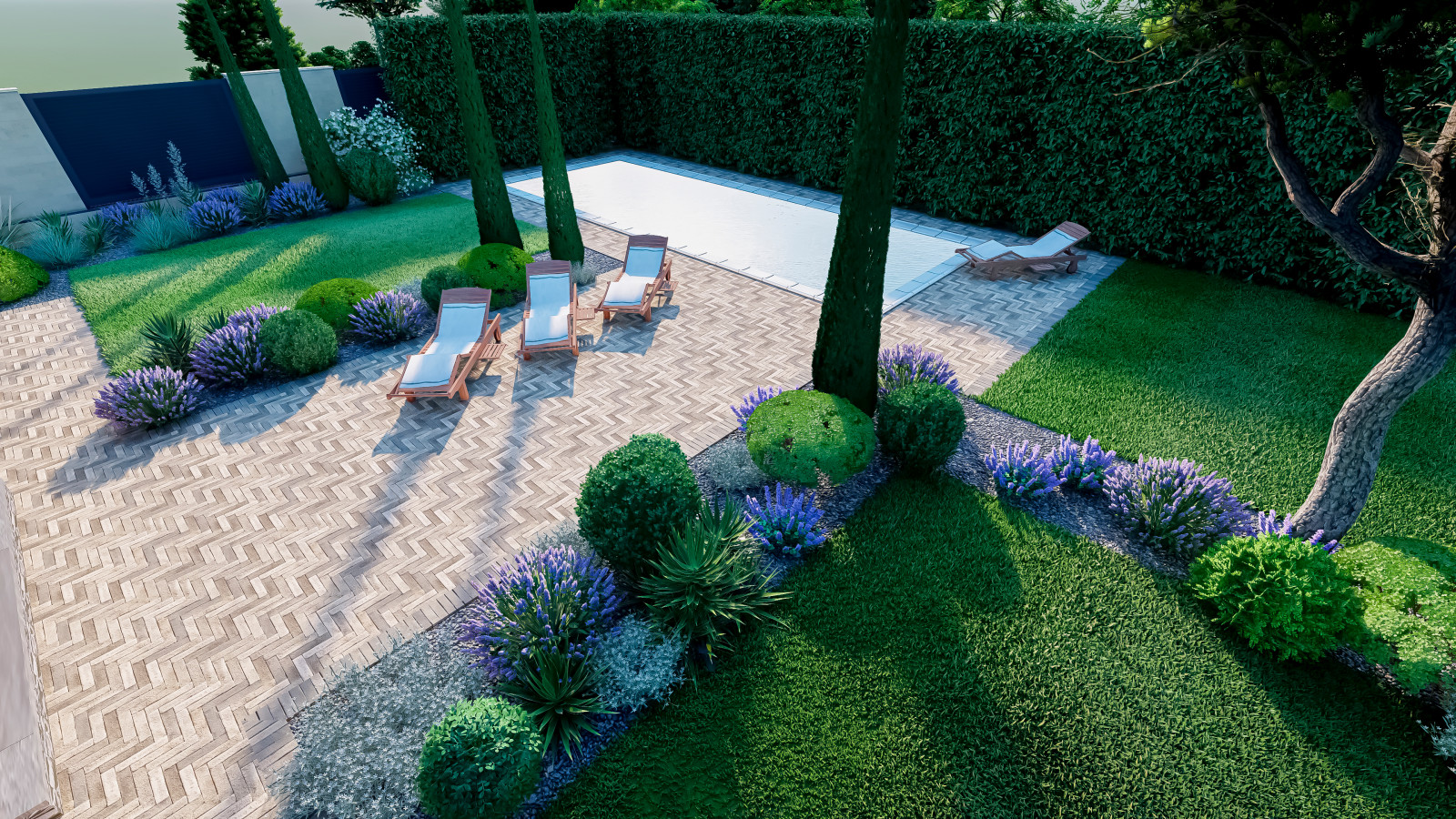 Проект сада в средиземноморском стиле.