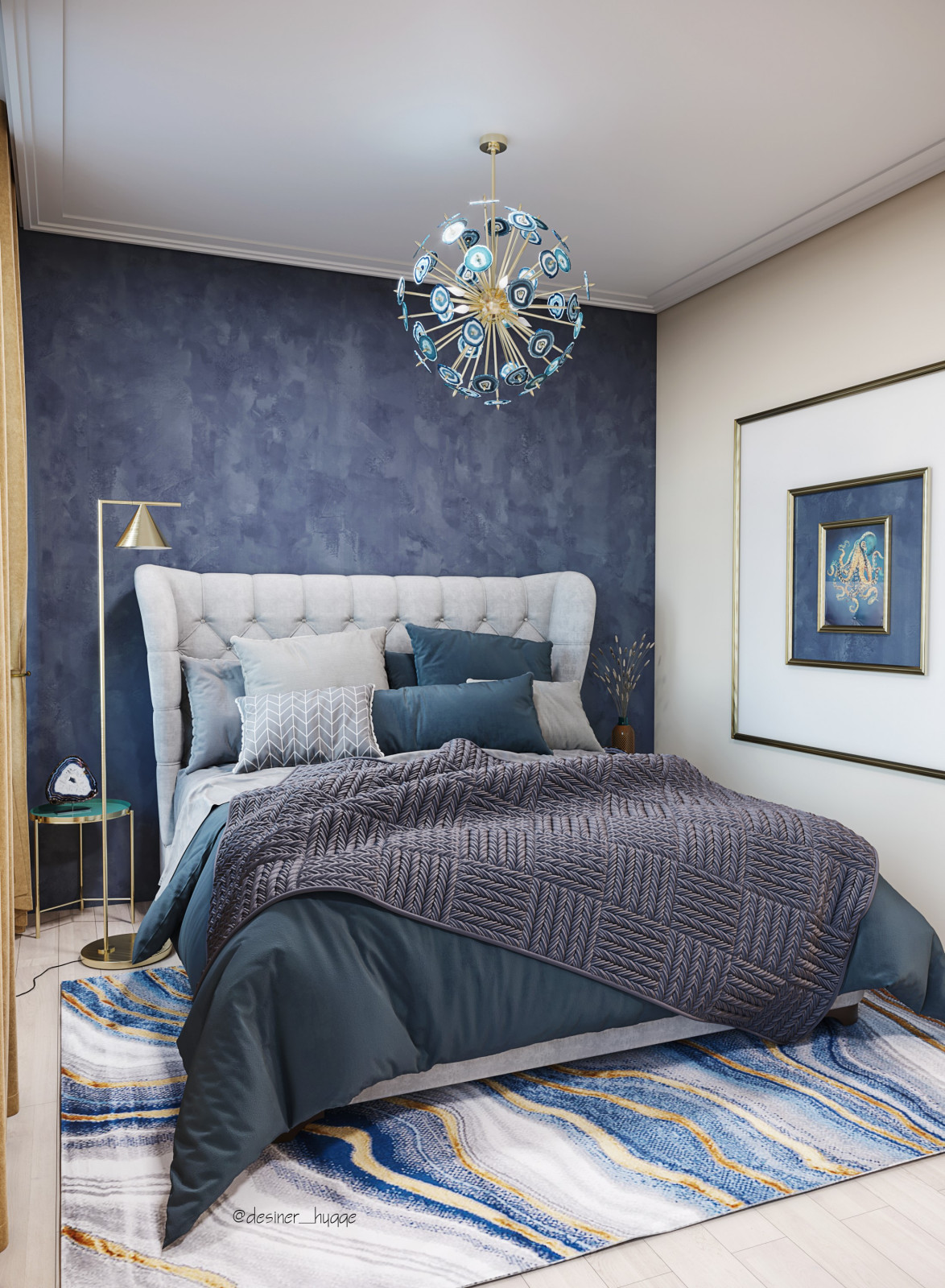 Спальня в синих тонах