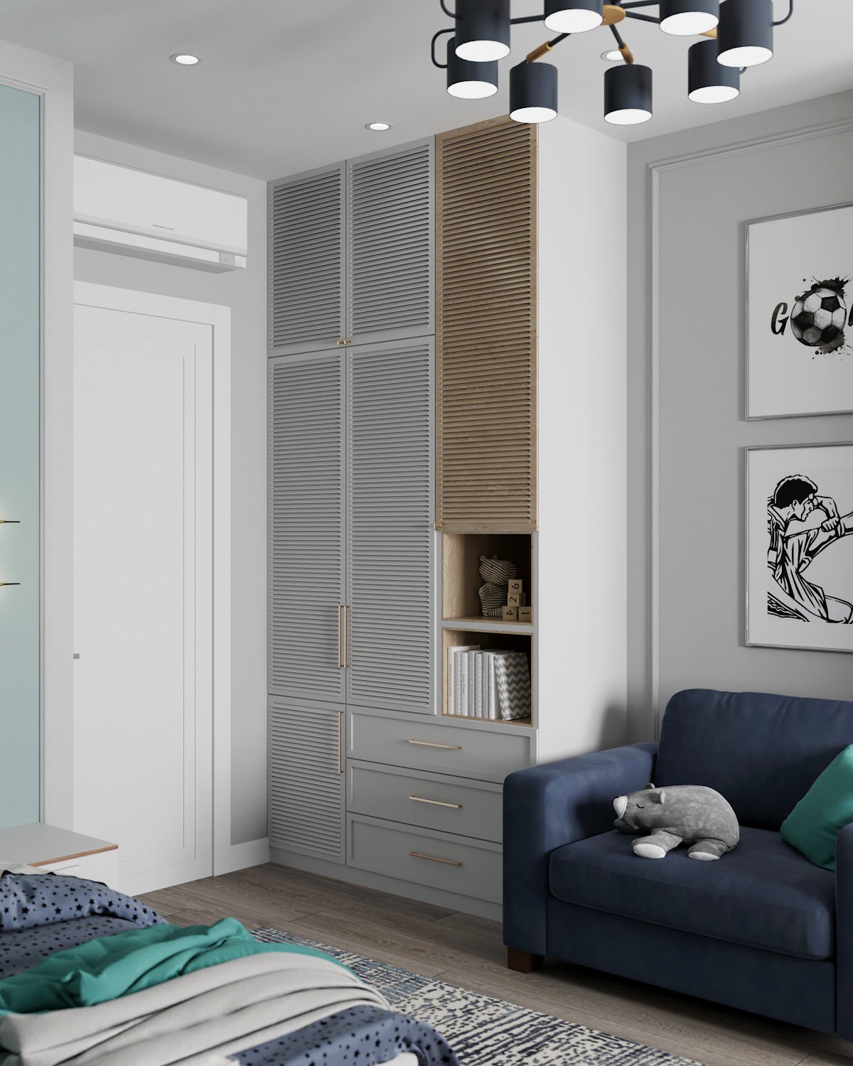 Квартира для большой семьи в леденцовых оттенках