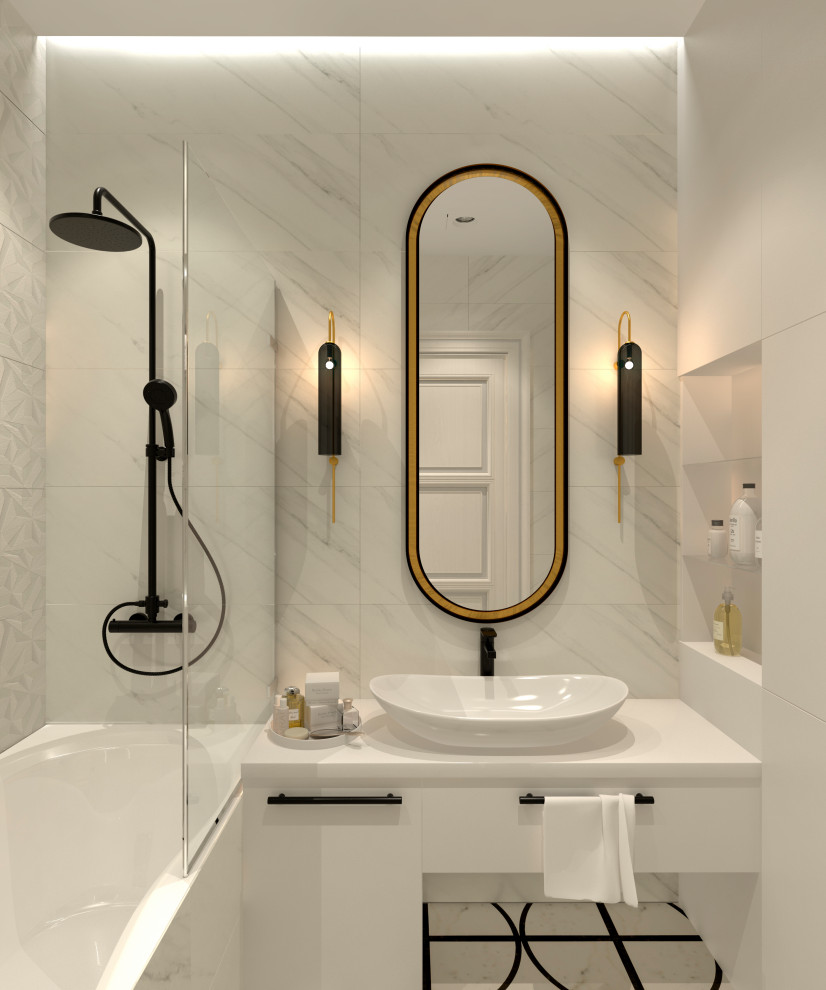 Ванна в трехкомнатной квартире "Лик нежности" г. Москва