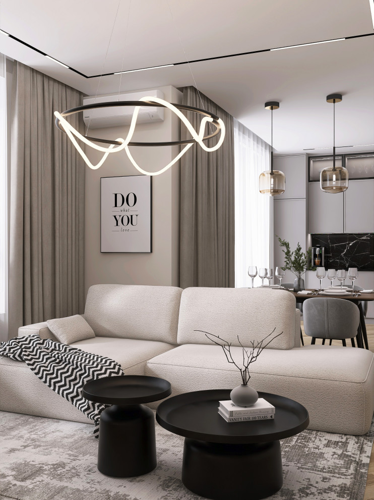 Современная кухня-гостиная (евродвушка)