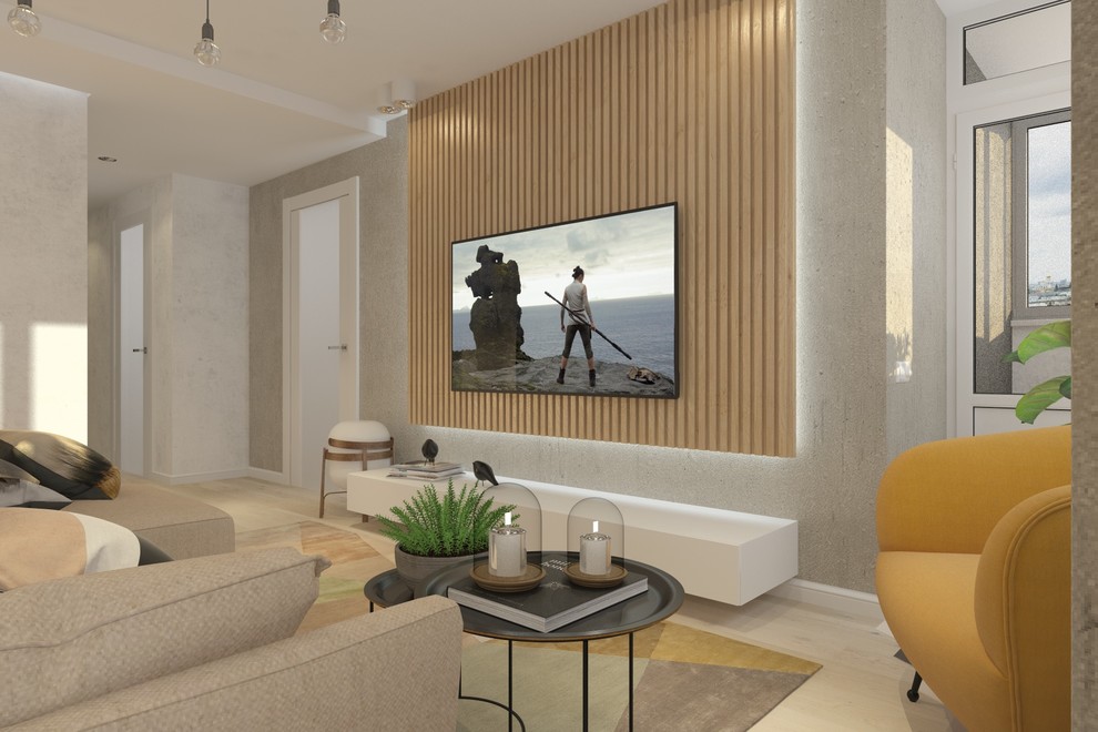 Гостиная-студия для современной молодой семьи